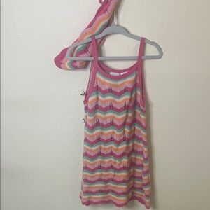 Zara Multicolor Chevron Kids Dress - 🧶 Size 3/4 with matching bandana